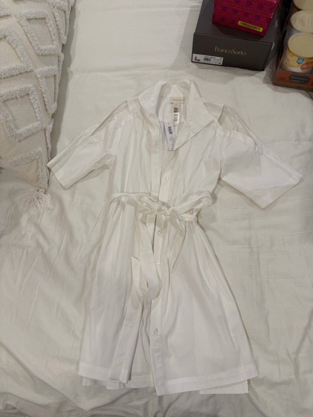Chico's White Collared Shirt Dress with Tag
